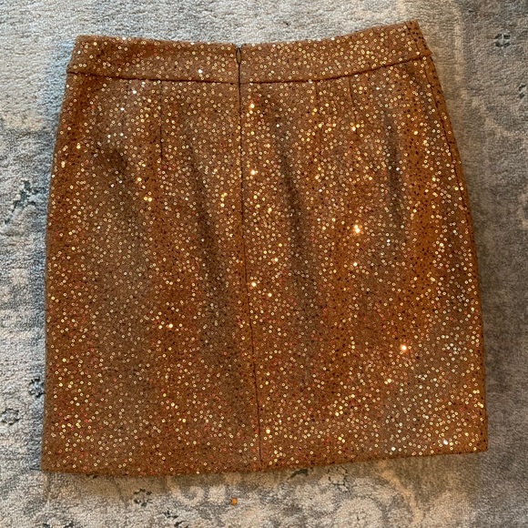 Ann Taylor Loft Knee Length Cognac Sequin Skirt - Picture 2 of 6